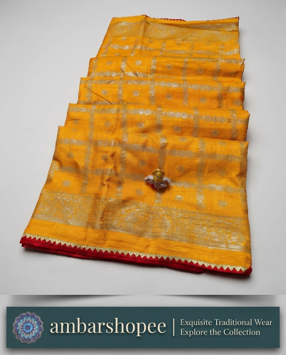 SS Dolla Silk Zari Design Saree | Yellow