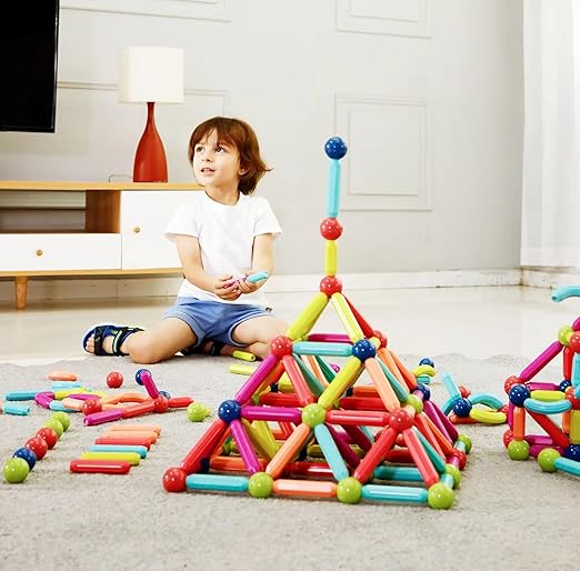 25-Pc Magnetic Building Blocks for Kids