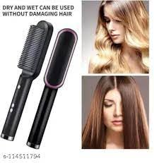 Electric Hair Straightener Brush with 5 Temperatures