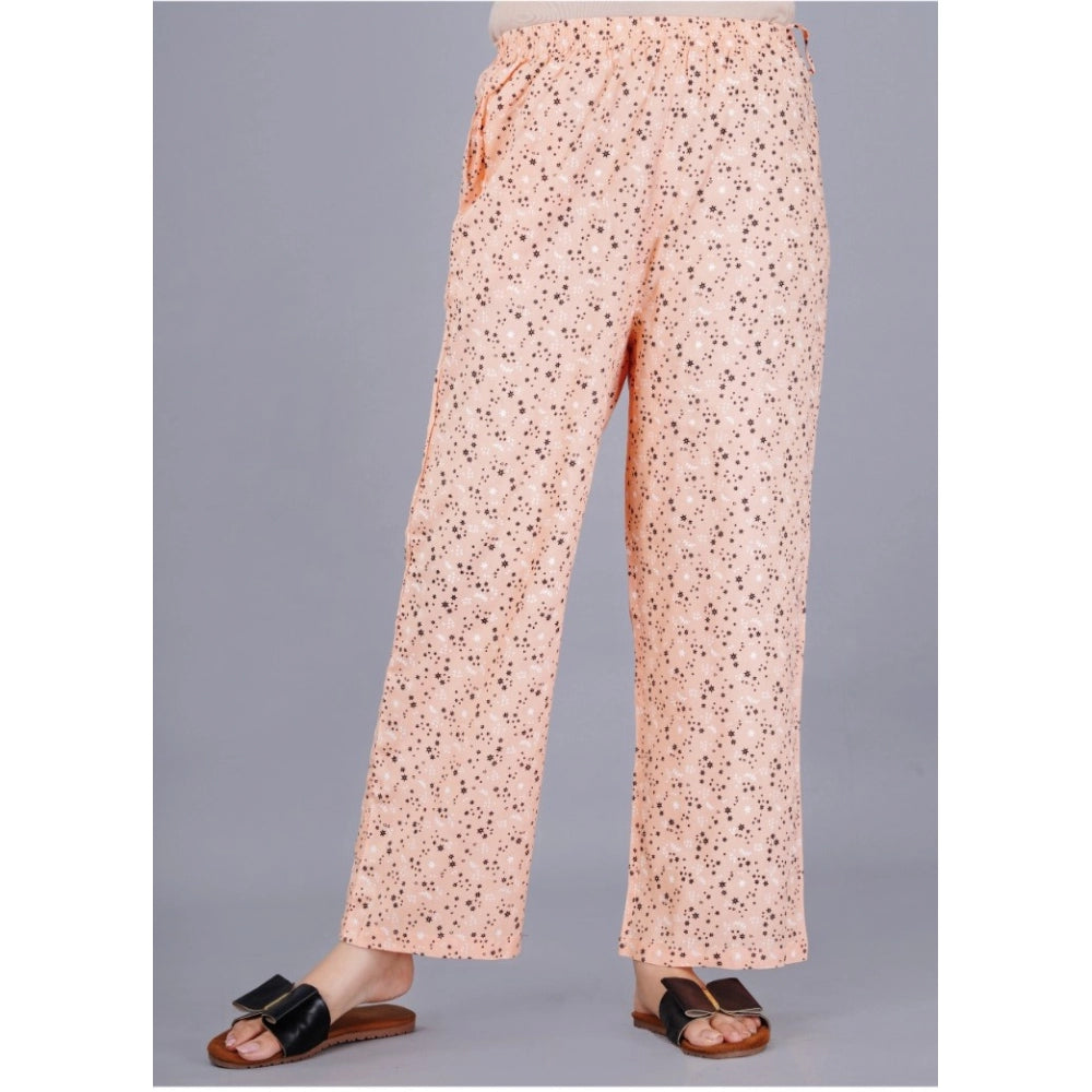 Women's Casual Half Sleeve Printed Viscose Rayon Shirt With Pyjama Pant Night Suit Set