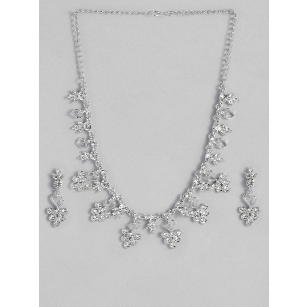 Women's Rose Gold Plated Brass Necklace &amp; Earings Set