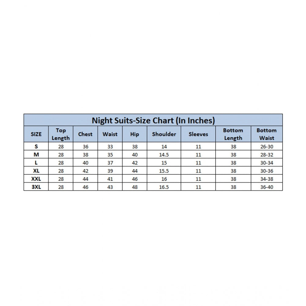 Women's Casual Half Sleeve Printed Viscose Rayon Shirt With Pyjama Pant Night Suit Set