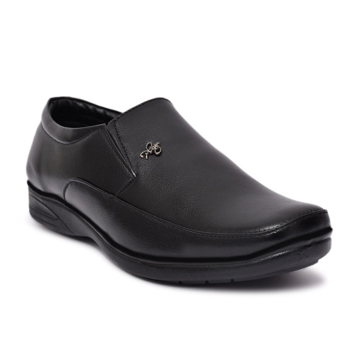 Men's Faux Leather Formal Shoes - Slip-On Office Wear (Black)
