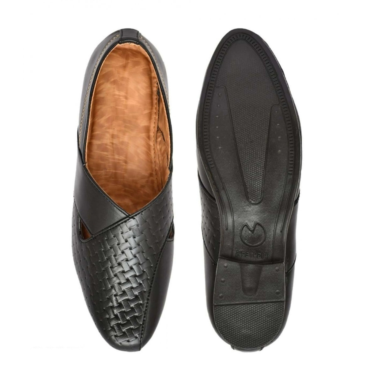 Men's Faux Leather Formal Slip-On Shoes - Black