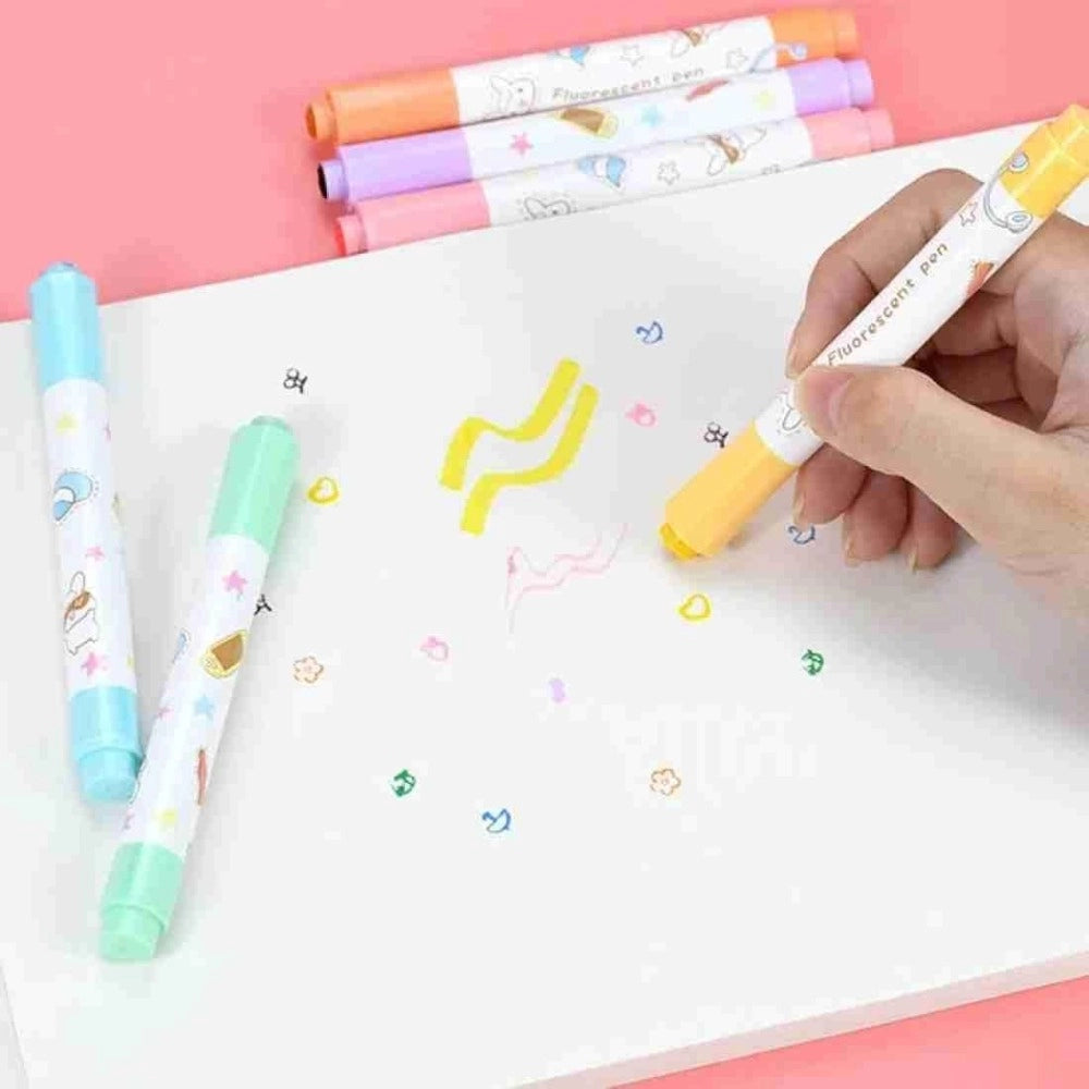 2-in-1 Stamper Marker Pen Set with Water Based Ink Plastic Stationery