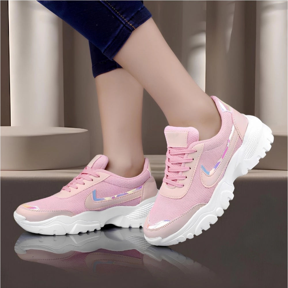 Women's Casual Mesh Printed Lace-Ups Shoes