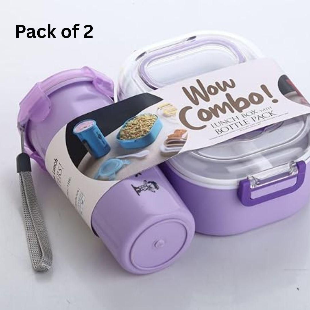 Lunchbox with Bottle Leak Proof & BPA Free - Perfect Lunchbox Pack of 2