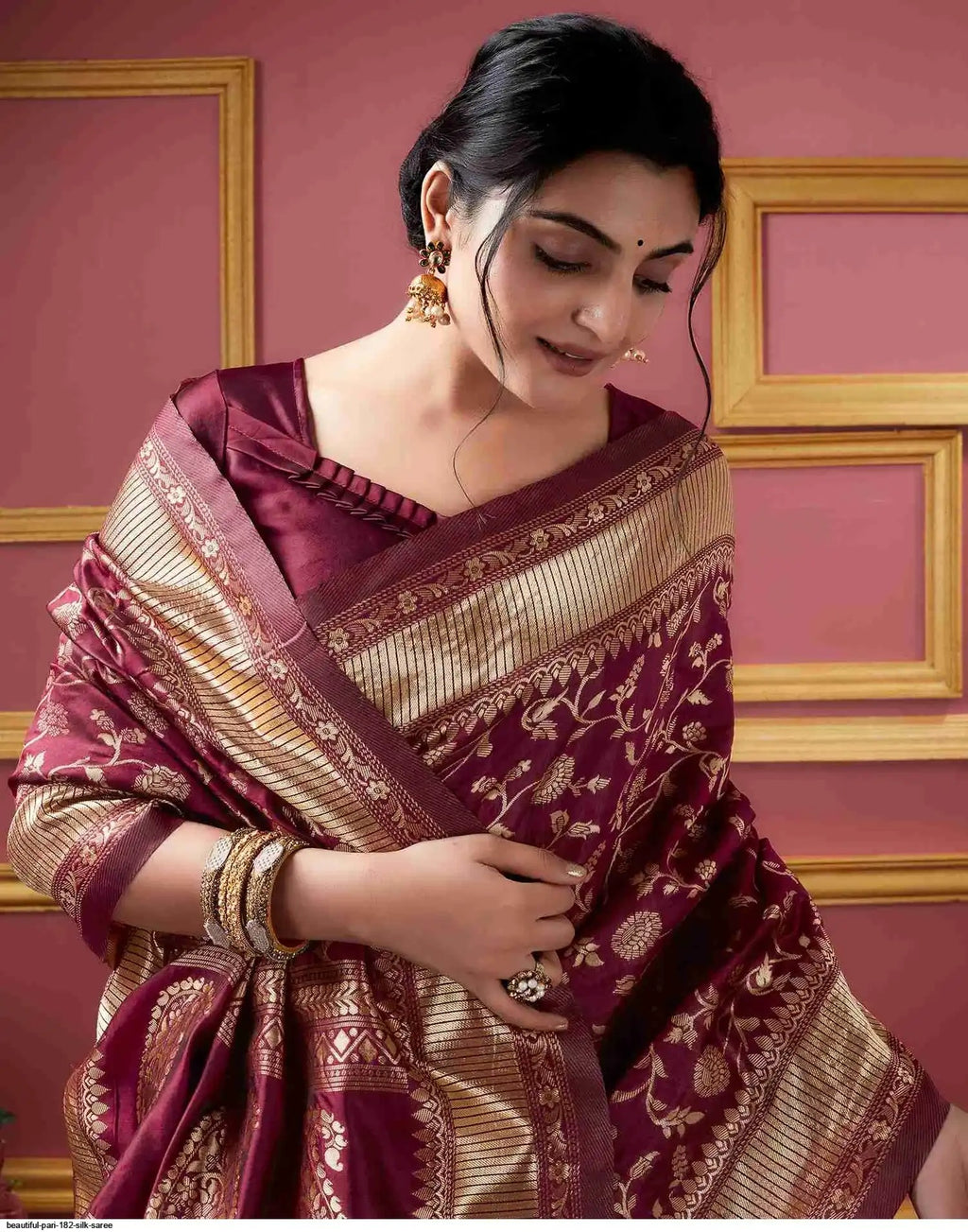 Beautiful Pari 182 Silk Saree | Brown