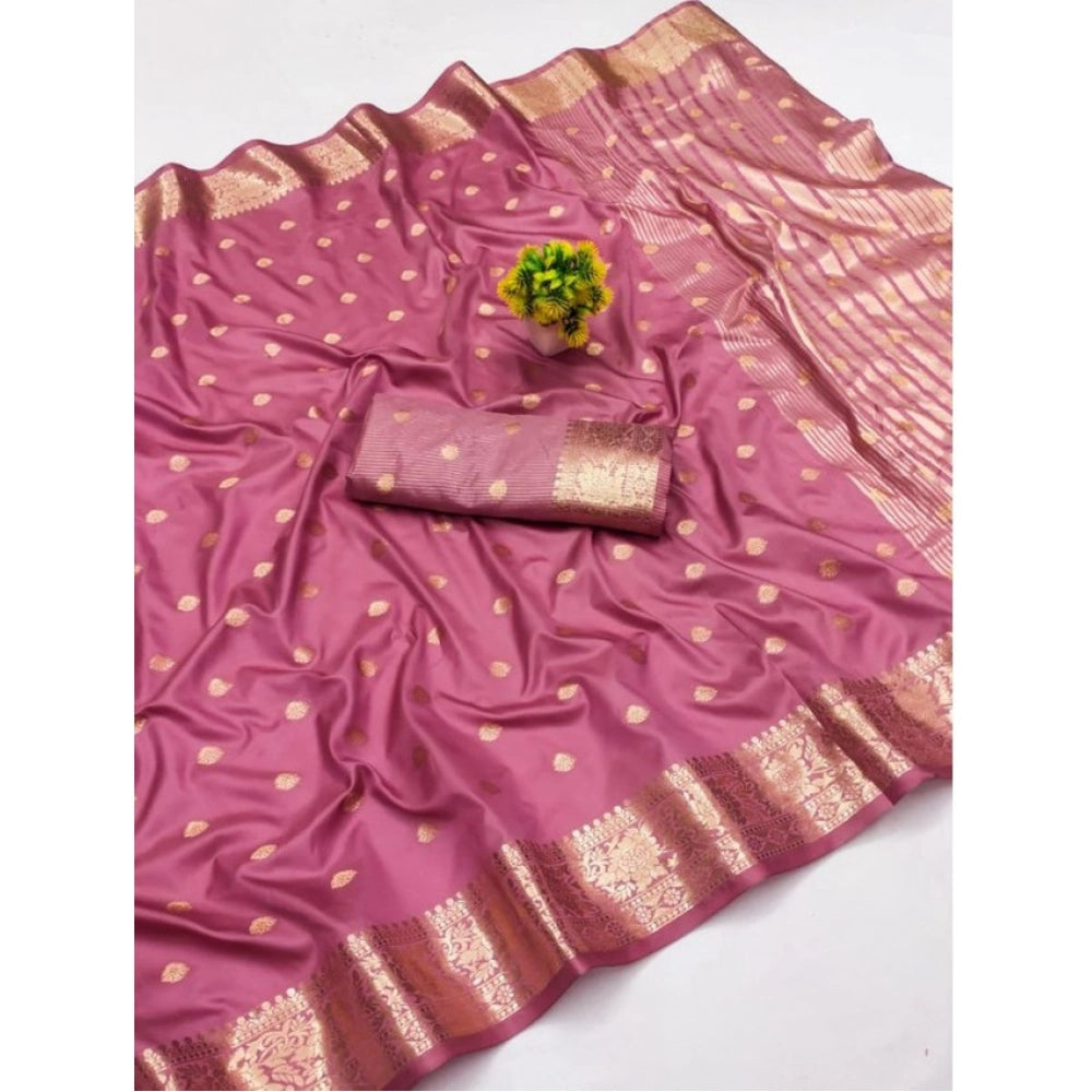 Women's Jacquard Silk Jaquard Woven Saree With Unstitched Blouse 5.5Mtr