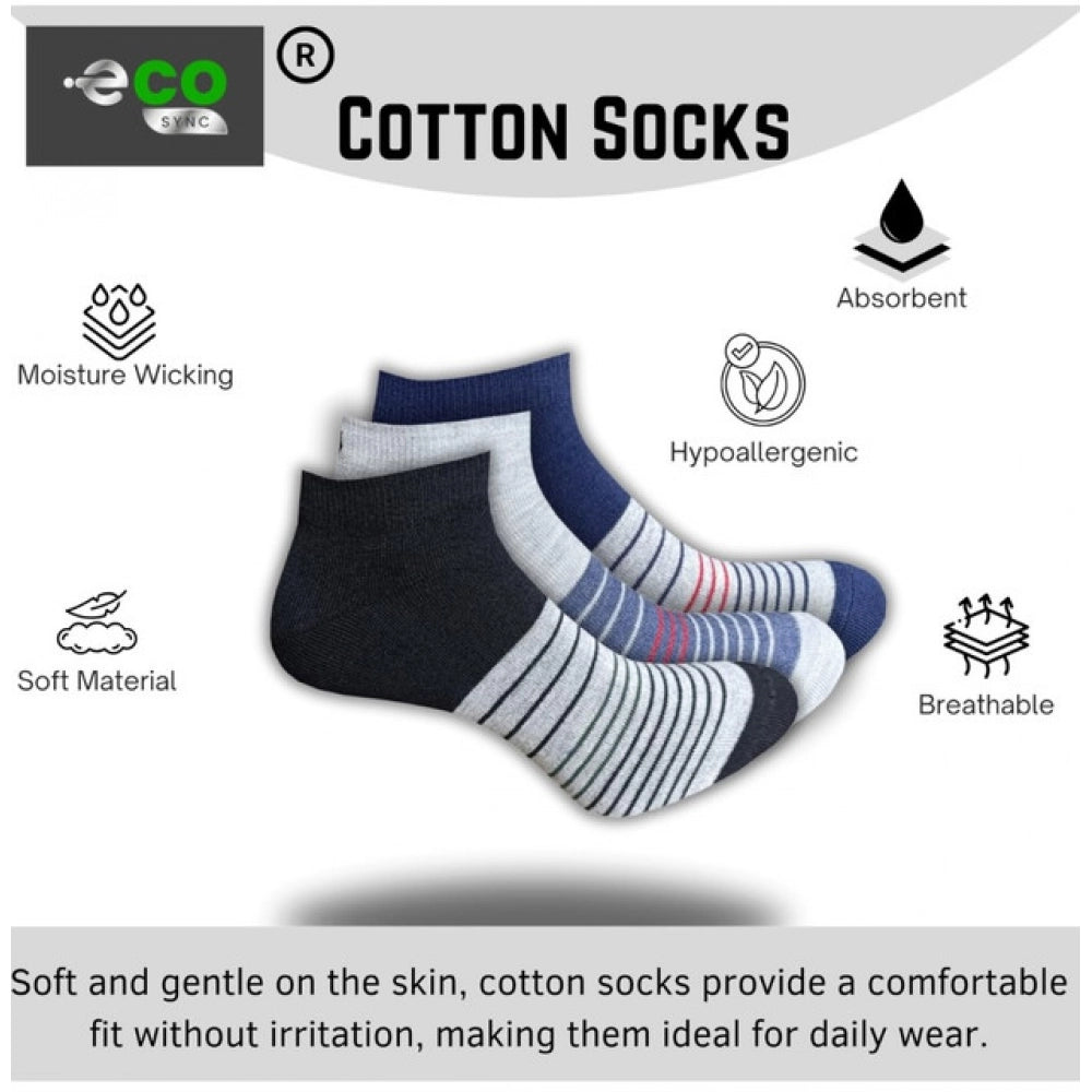 3_Pair Set Unisex Casual Cotton Printed Low Cut Socks