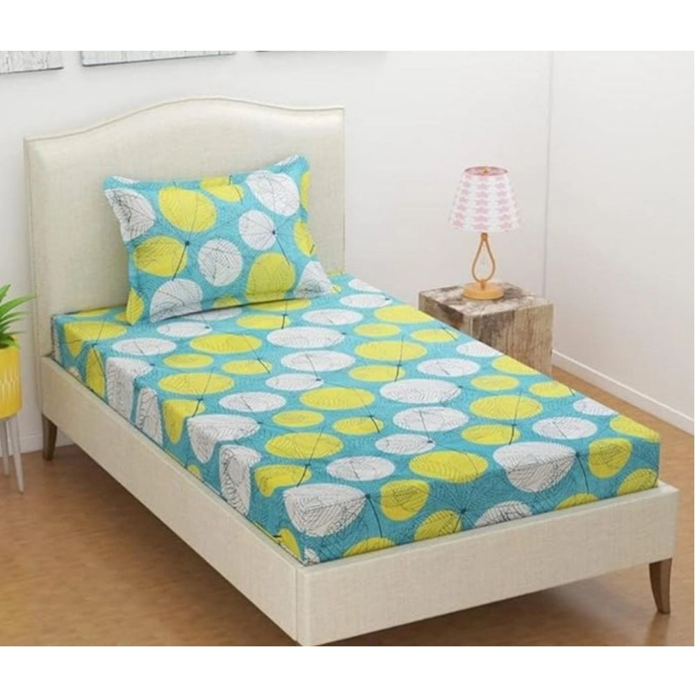 Microfiber Floral Printed Single Bedsheet with 1 Pillow Cover