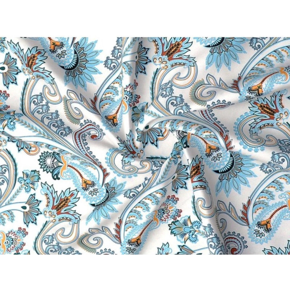 Cotton Blend Floral Printed Double Bedsheet with 2 Pillow Covers