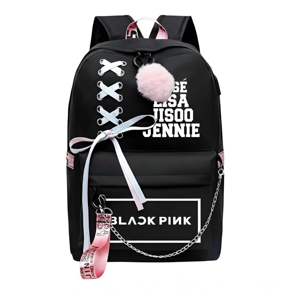 Unisex PU Leather Solid Backpack | Black | Medium | Zipper Closure