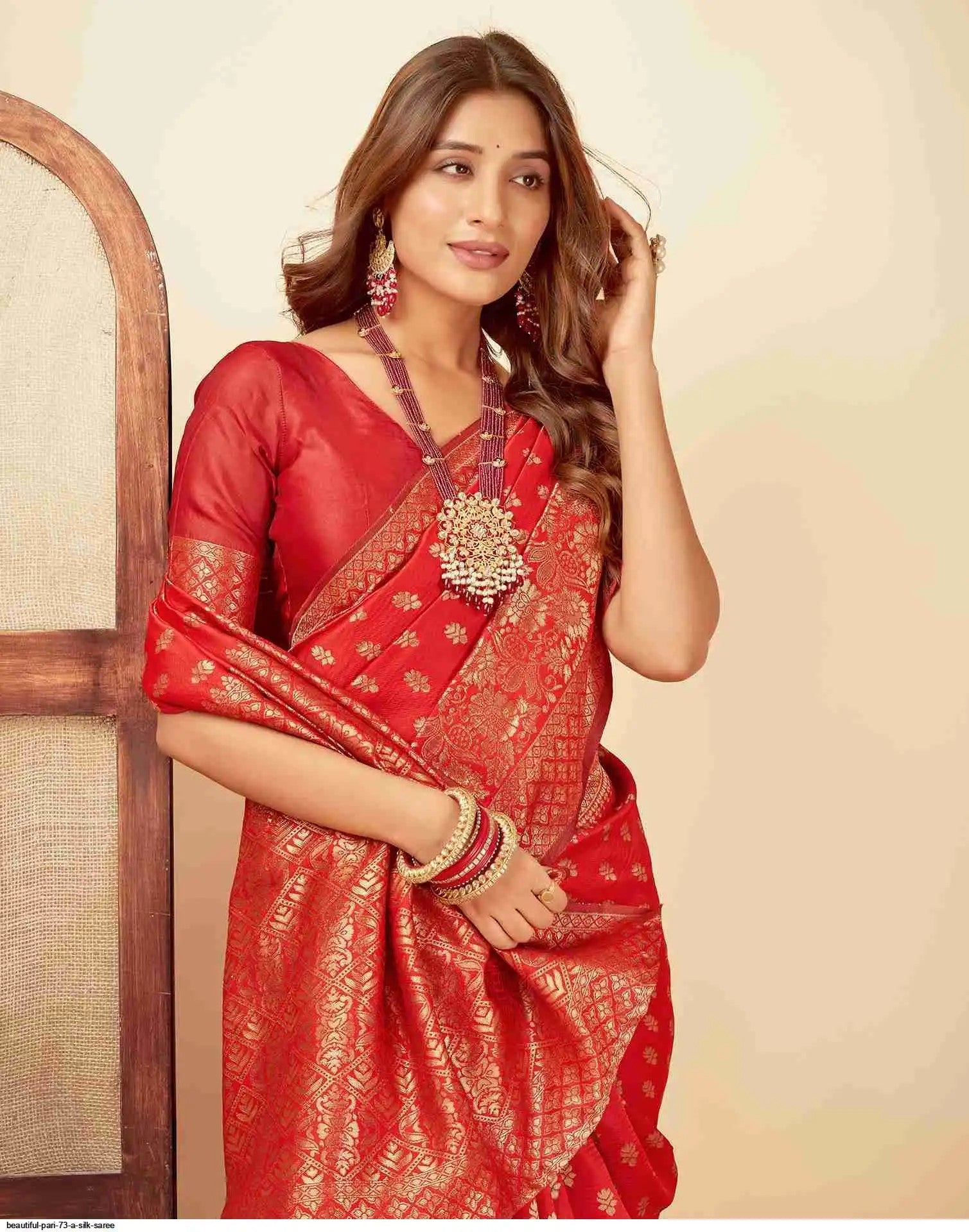 Beautiful Pari 73 A Silk Saree I Red
