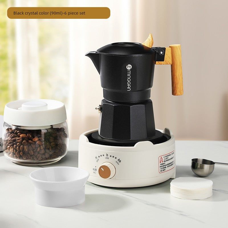 Mongdio Moka Pot Double Valve Coffee Percolator Espresso Coffee Machine For Home Small Coffee Extraction Pot
