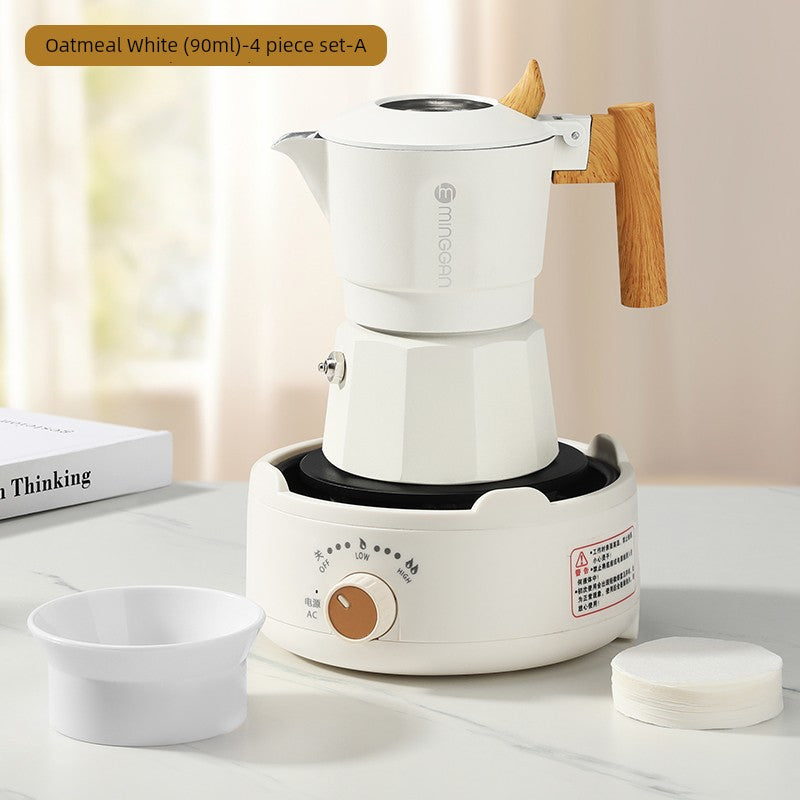 Mongdio Moka Pot Double Valve Coffee Percolator Espresso Coffee Machine For Home Small Coffee Extraction Pot