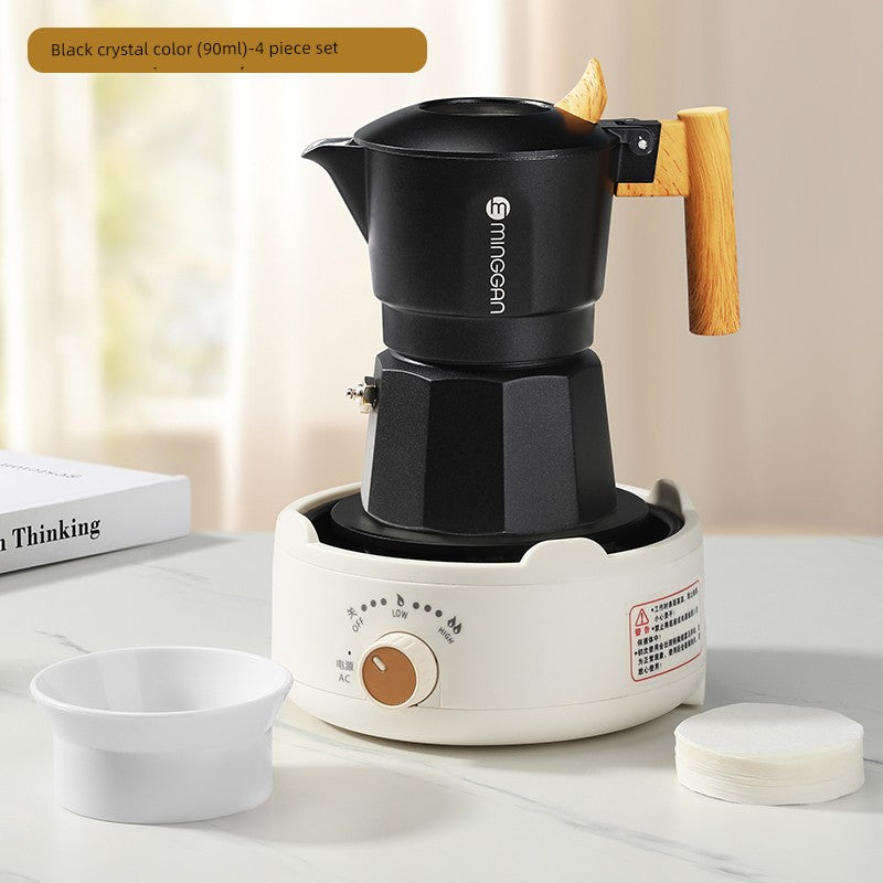Mongdio Moka Pot Double Valve Coffee Percolator Espresso Coffee Machine For Home Small Coffee Extraction Pot