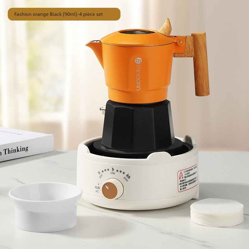 Mongdio Moka Pot Double Valve Coffee Percolator Espresso Coffee Machine For Home Small Coffee Extraction Pot