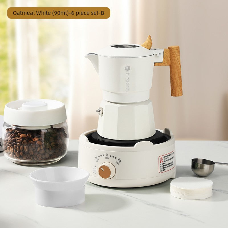 Mongdio Moka Pot Double Valve Coffee Percolator Espresso Coffee Machine For Home Small Coffee Extraction Pot