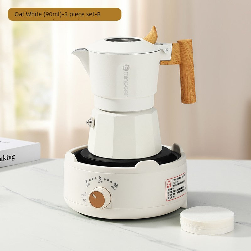Mongdio Moka Pot Double Valve Coffee Percolator Espresso Coffee Machine For Home Small Coffee Extraction Pot