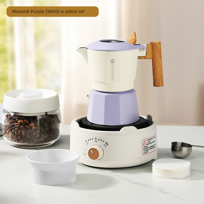 Mongdio Moka Pot Double Valve Coffee Percolator Espresso Coffee Machine For Home Small Coffee Extraction Pot
