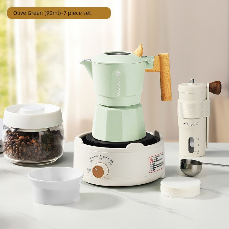 Mongdio Moka Pot Double Valve Coffee Percolator Espresso Coffee Machine For Home Small Coffee Extraction Pot