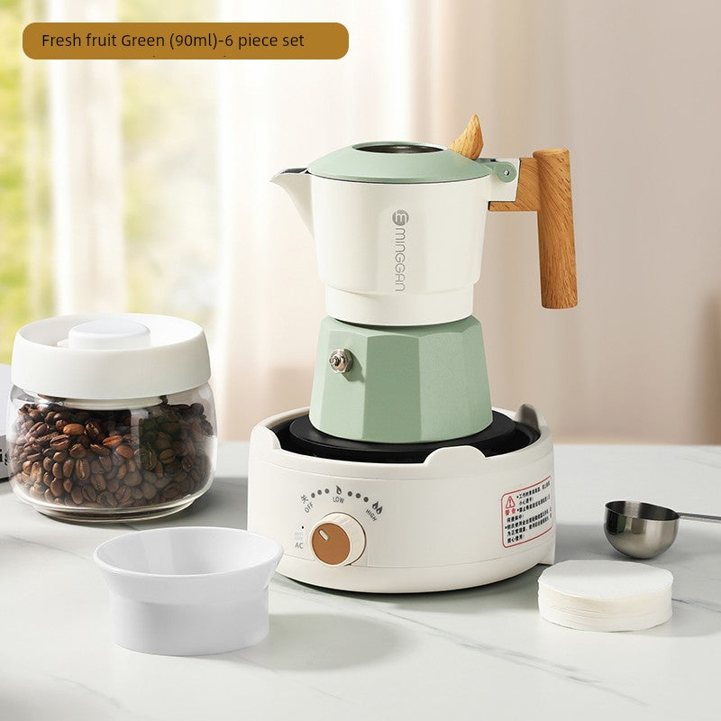 Mongdio Moka Pot Double Valve Coffee Percolator Espresso Coffee Machine For Home Small Coffee Extraction Pot