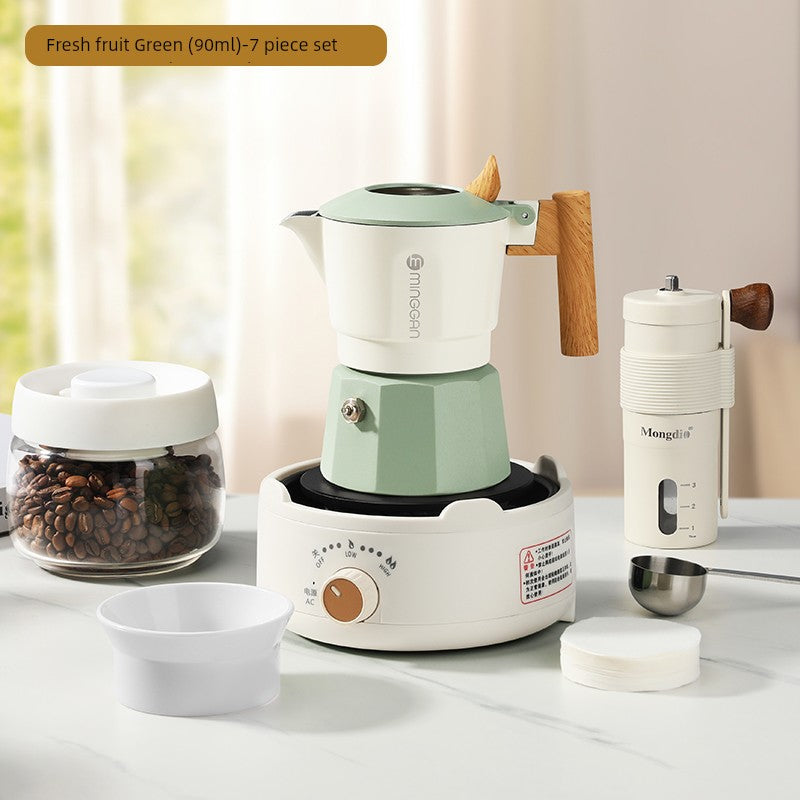 Mongdio Moka Pot Double Valve Coffee Percolator Espresso Coffee Machine For Home Small Coffee Extraction Pot