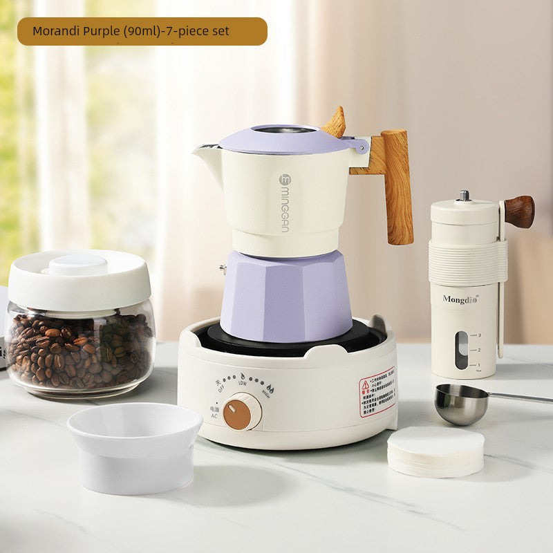 Mongdio Moka Pot Double Valve Coffee Percolator Espresso Coffee Machine For Home Small Coffee Extraction Pot