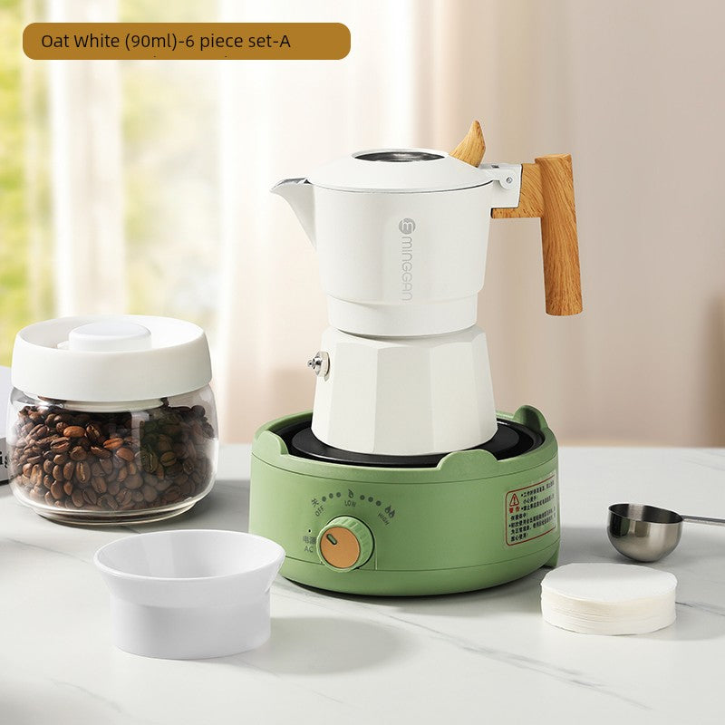 Mongdio Moka Pot Double Valve Coffee Percolator Espresso Coffee Machine For Home Small Coffee Extraction Pot