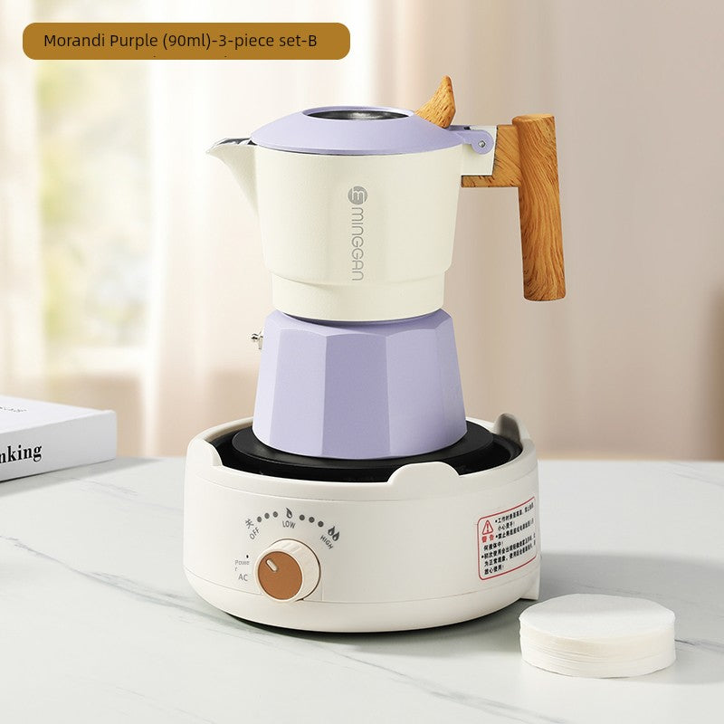 Mongdio Moka Pot Double Valve Coffee Percolator Espresso Coffee Machine For Home Small Coffee Extraction Pot