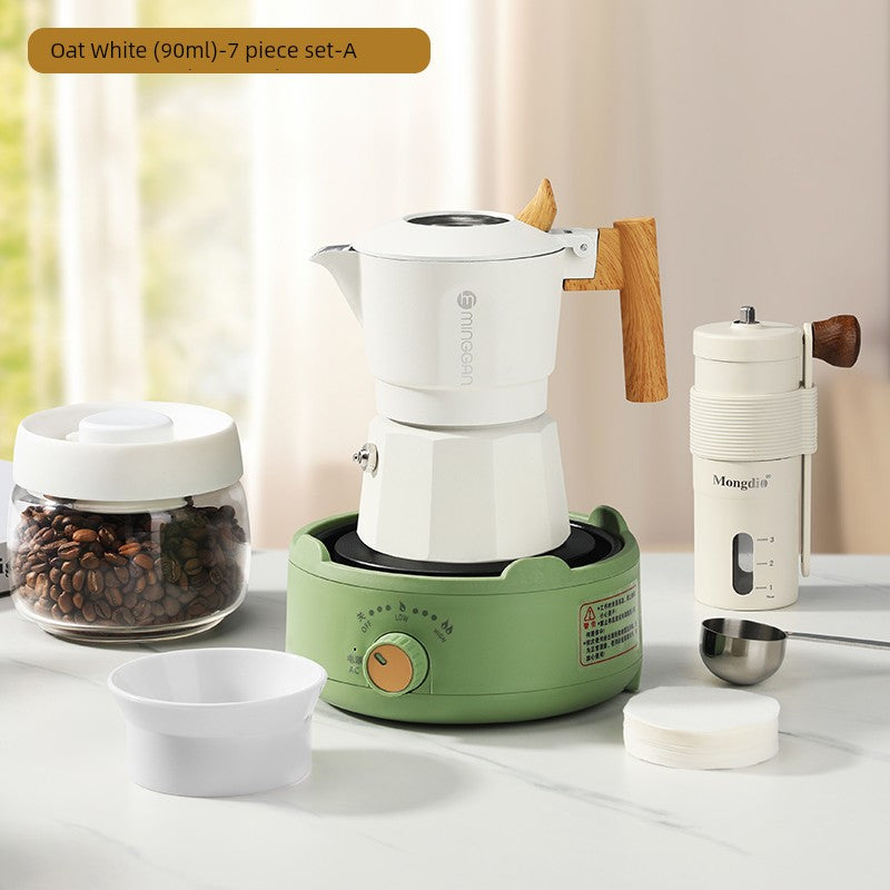 Mongdio Moka Pot Double Valve Coffee Percolator Espresso Coffee Machine For Home Small Coffee Extraction Pot