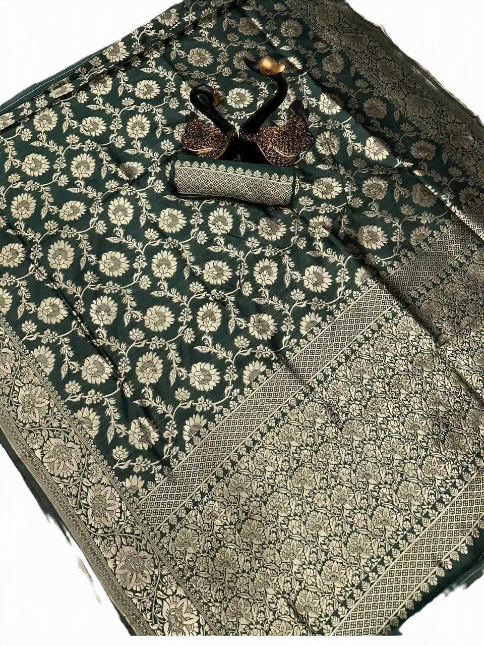 SF 747 Lichi Silk Saree | Green