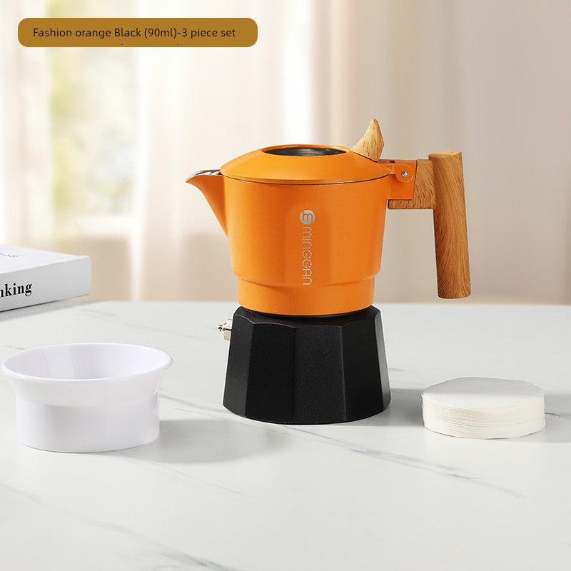 Mongdio Moka Pot Double Valve Coffee Percolator Espresso Coffee Machine For Home Small Coffee Extraction Pot
