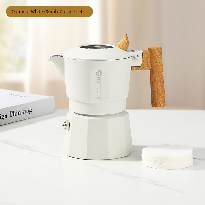 Mongdio Moka Pot Double Valve Coffee Percolator Espresso Coffee Machine For Home Small Coffee Extraction Pot