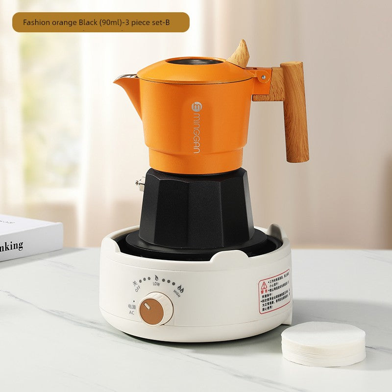 Mongdio Moka Pot Double Valve Coffee Percolator Espresso Coffee Machine For Home Small Coffee Extraction Pot