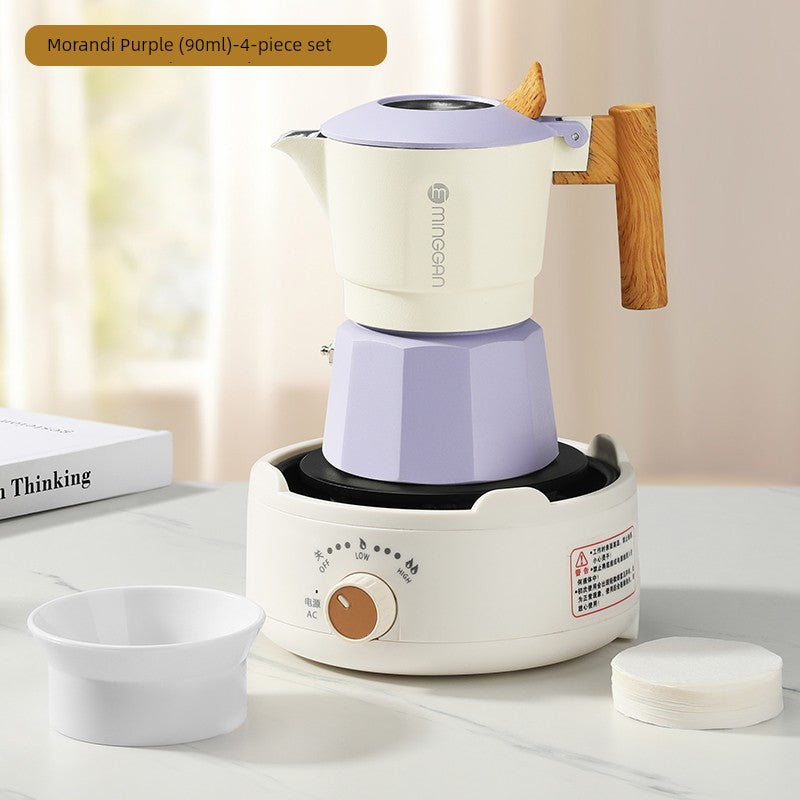 Mongdio Moka Pot Double Valve Coffee Percolator Espresso Coffee Machine For Home Small Coffee Extraction Pot