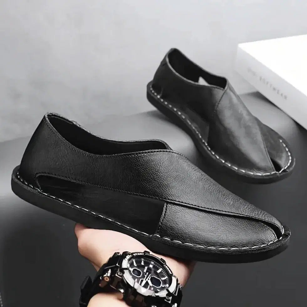 Aerowalk Men's Black Peshawari Sandals | Ethnic Footwear