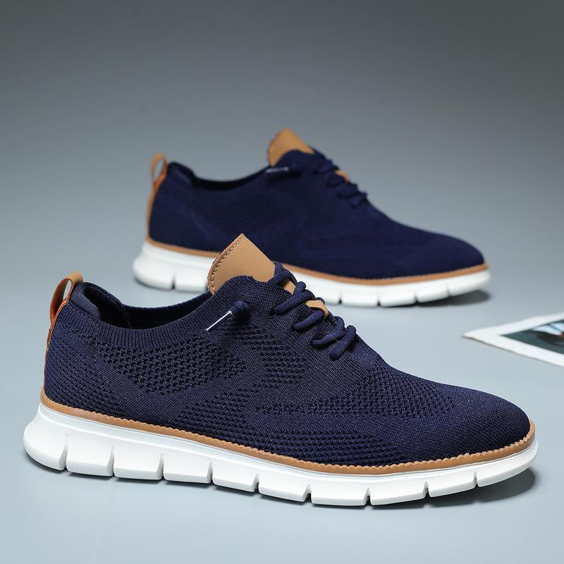 Men'S Mesh Sneakers Oxfords Business Casual Walking Shoes Tennis Comfortable，Sporty Lightweight Breathable Running Shoes for Exercise & Daily Wear Closed Trainer Boy Training Runner Athletic Footwear Block Shoes Outdoorfun