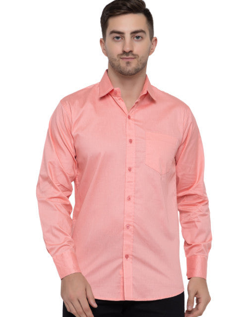 Men Regular Fit Solid Spread Collar Casual Shirt
