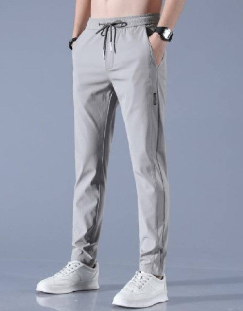 Men Solid Grey Track Pants