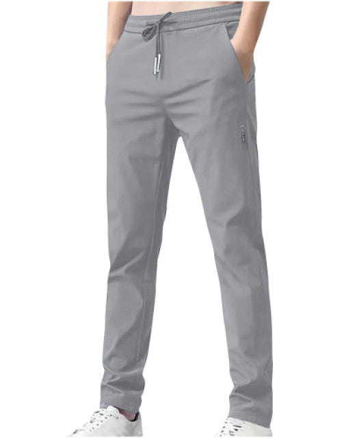Men Solid Grey Track Pants