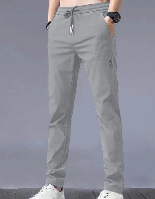 Men Solid Grey Track Pants